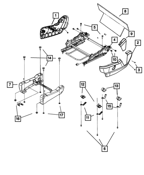 Front Seats - Adjusters, Recliners, Shields and Risers for 2011 Dodge Grand Caravan #1