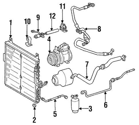 Condenser, Compressor & Lines for 1988 Mercedes-Benz 300TE #0