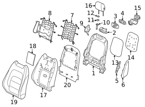 Front Seat Components for 2017 Jaguar XF #5