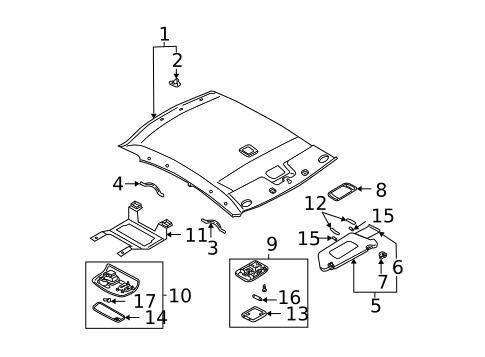 Interior Trim - Roof for 2006 Nissan Altima #1