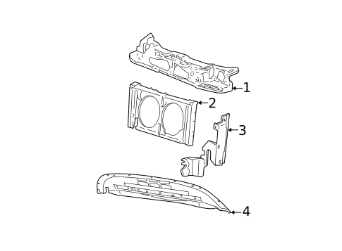 Radiator Support for 2001 Ford Taurus #0