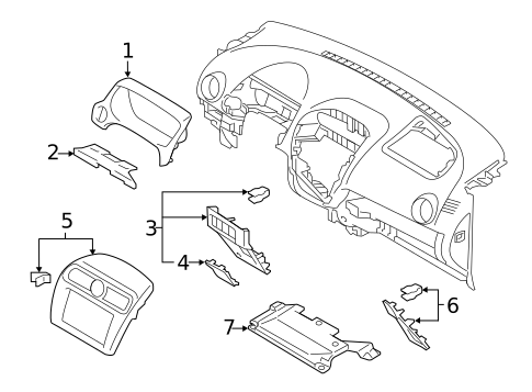 Instrument Panel Components for 2014 Mitsubishi Mirage #0
