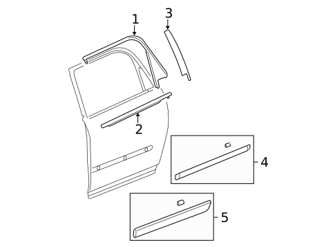 Exterior Trim - Rear Door for 2017 GMC Acadia Limited #0