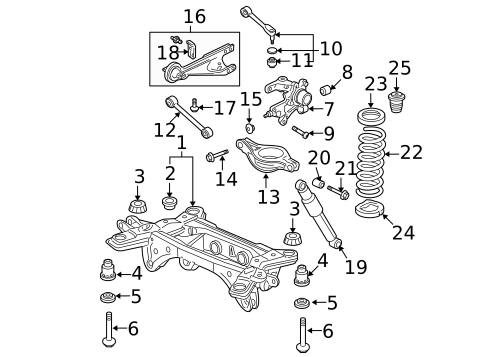 Rear Suspension for 2008 Honda Pilot #2