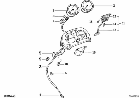 Instrument Cluster for 1996 BMW-Motorrad R 100 R #2