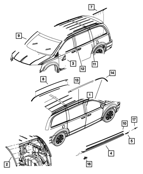 Moldings and Ornamentation for 2019 Dodge Grand Caravan #0