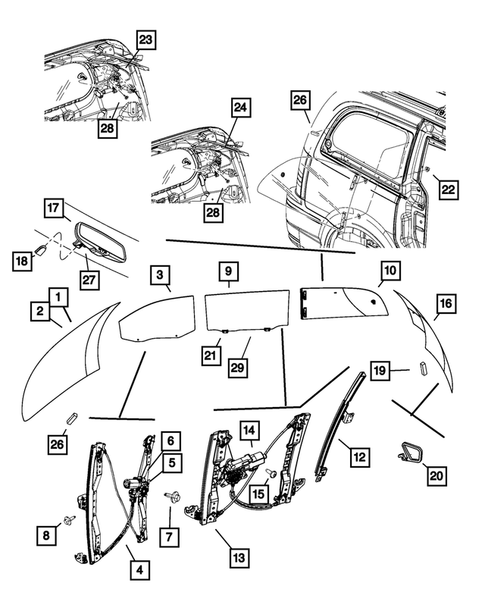Glass and Interior Rear View Mirror for 2012 Dodge Grand Caravan #0