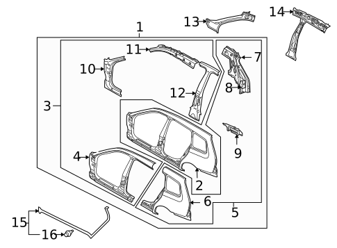 Hinge Pillar for 2008 Saab 9-3 #2