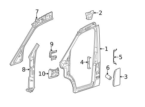 Hinge Pillar for 2013 Mercedes-Benz Sprinter 2500 #0