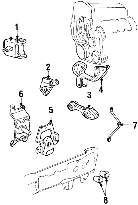 Engine & Trans Mounting for 1995 Pontiac Sunfire #0