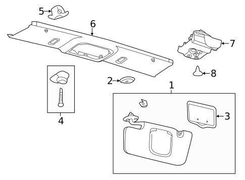 Interior Trim - Roof for 2012 Ford Mustang #1