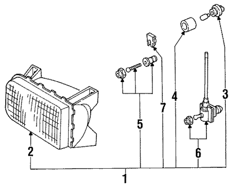 Headlamp Components for 1991 Mazda Navajo #0
