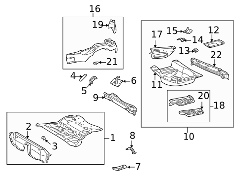 Rear Floor & Rails for 2000 Mercedes-Benz CLK 320 #1