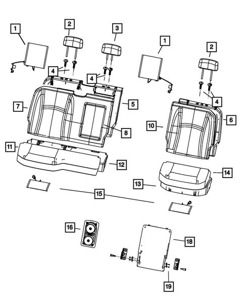Rear Seats - Second Row for 2019 Ram 3500 #0