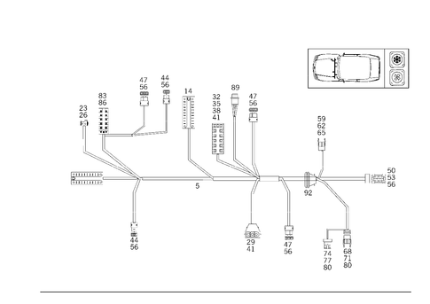 Additional Cable Harness Used for Air Conditioner & Heating Control Lighting for 1993 Mercedes-Benz 600SL #1