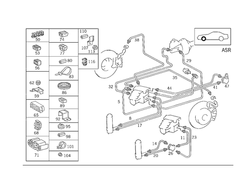Brake Lines Used for Acceleration Skid Control (Asr) for 1992 Mercedes-Benz 500SL #0