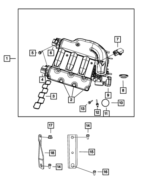 Manifolds and Vacuum Fittings for 2010 Dodge Journey #1