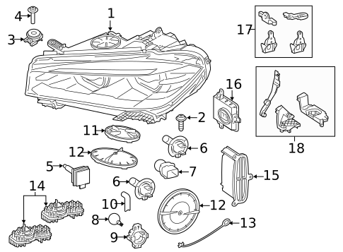 Headlamp Components for 2018 BMW X6 #0