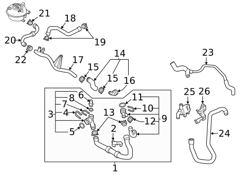 Hoses & Lines for 2025 Volkswagen Atlas #14