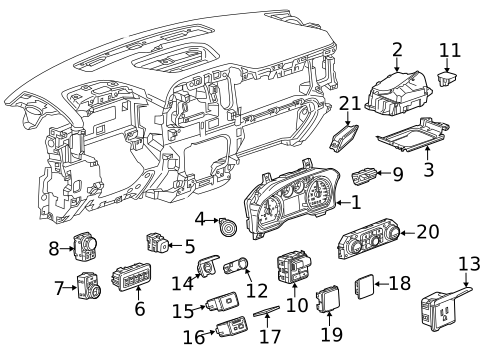 Switches for 2022 Chevrolet Silverado 1500 LTD #5