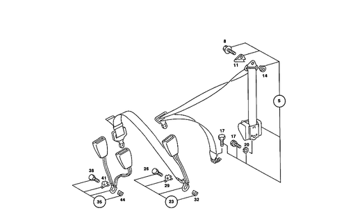 Rear Seat Safety Belt for 1990 Mercedes-Benz 190E #1