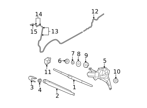 Wiper & Washer Components for 2009 Hyundai Santa Fe #1