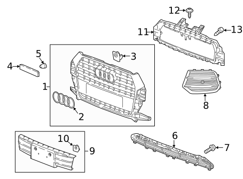 Grille & Components for 2017 Audi Q3 #0