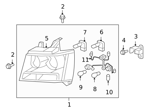 Headlamp Components for 2019 Chevrolet Silverado 1500 #39