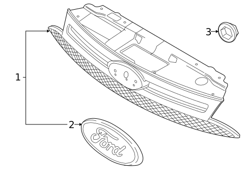 Grille & Components for 2010 Ford Focus #0