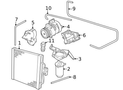 Condenser, Compressor & Lines for 1997 BMW 540i #0