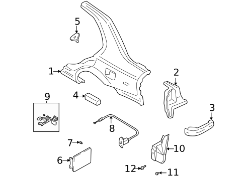 Quarter Panel & Components for 2004 Hyundai Accent #1