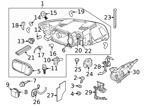 Headlamp Components for 2006 Volvo C70 #0