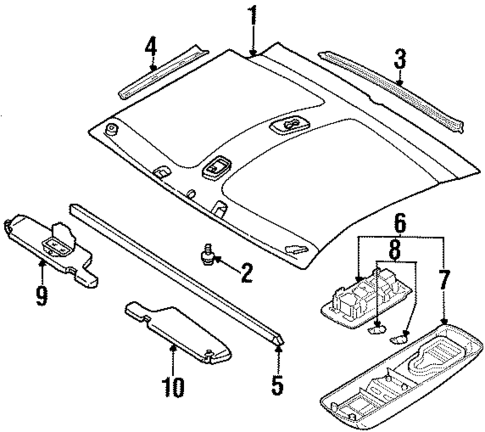 Interior Trim - Roof for 1994 Nissan 300ZX #1