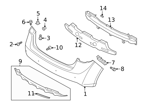 Bumper & Components - Rear for 2013 Kia Forte #1