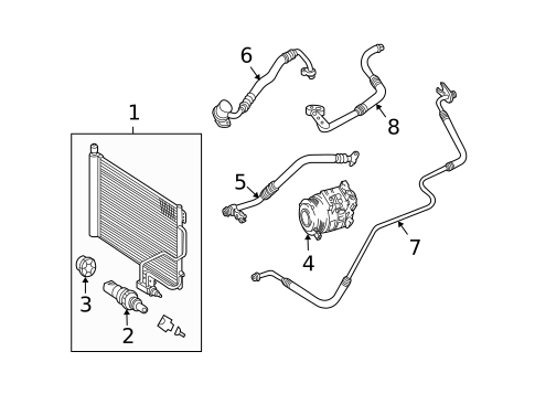 Condenser, Compressor & Lines for 2009 Mercedes-Benz CLK350 #0