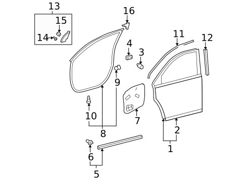 Door & Components for 2010 Toyota Highlander #0