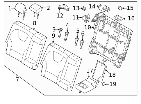 Rear Seat Components for 2023 Kia Niro EV #0