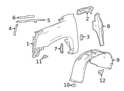 Fender & Components for 2024 Chevrolet Traverse Limited #6