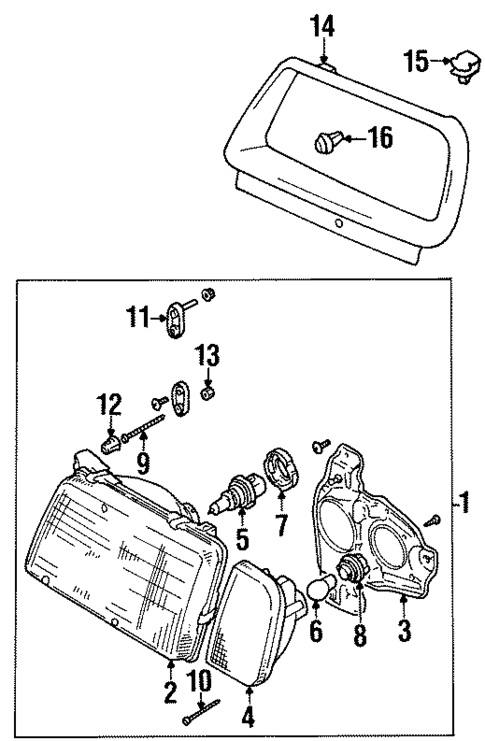 Headlamp Components for 1996 Suzuki Sidekick #0