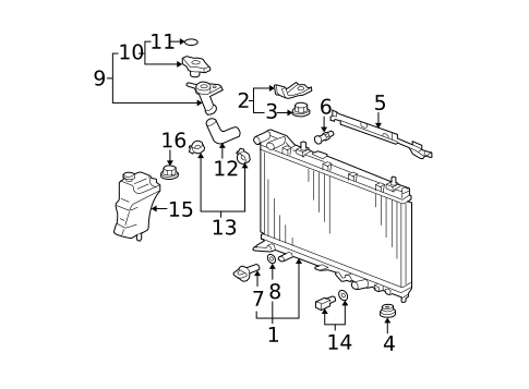 Radiator & Components for 2008 Honda Fit #0