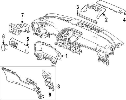 Instrument Panel Components for 2024 Honda Pilot #1