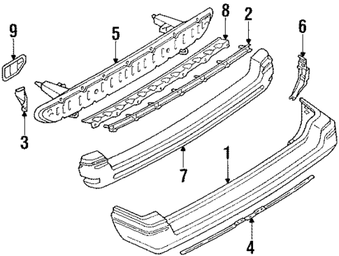 Bumper Assembly - Rear for 1989 Toyota Corolla #0