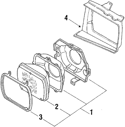 Headlamp Components for 1985 Isuzu I-Mark #0