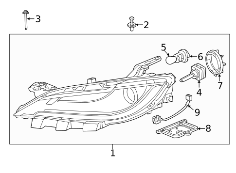 Headlamp Components for 2015 Chrysler 200 #1