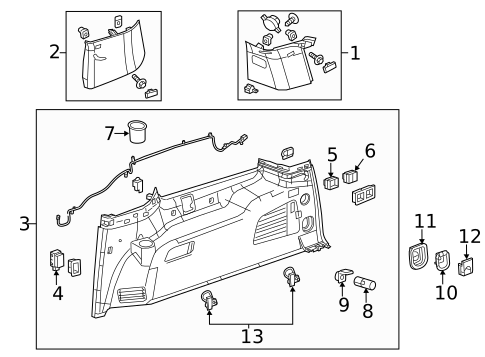 Interior Trim - Quarter Panels for 2018 Cadillac XT5 #1