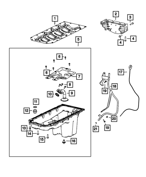 Engine Oiling, Oil Pan and Indicator (Dipstick) for 2022 Ram 1500 #0