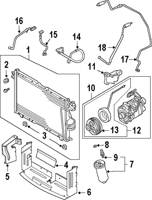 Condenser, Compressor & Lines for 2004 Isuzu Axiom #0