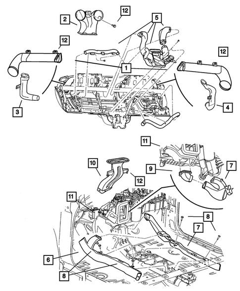 Air Ducts and Outlets for 2006 Chrysler PT Cruiser #1