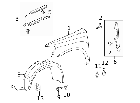 Fender & Components for 2012 Toyota Highlander #0