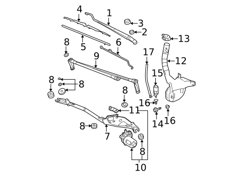 Wiper & Washer Components for 2005 Pontiac Grand Prix #0